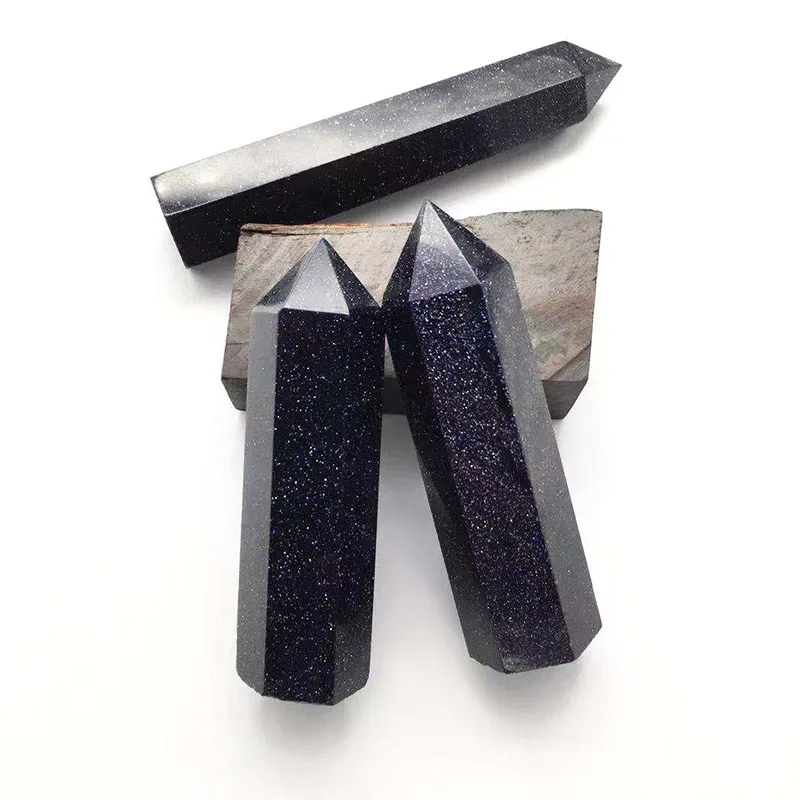 

Горячая Распродажа натуральный синий камень украшения VHF/UHF кристаллы кварца исцеление Камень Точка башня палочка для украшения