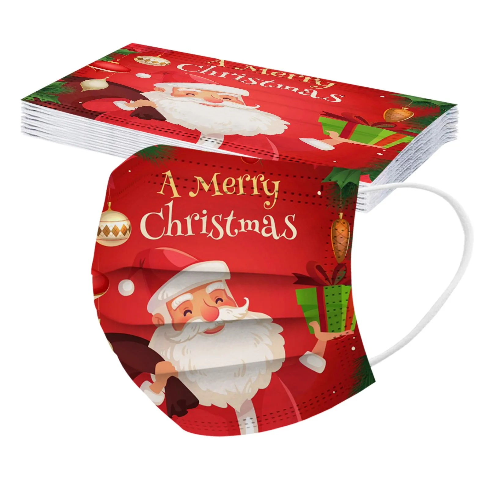 10 шт. рождественские шапки для взрослых одноразовые маски рта защитная маска