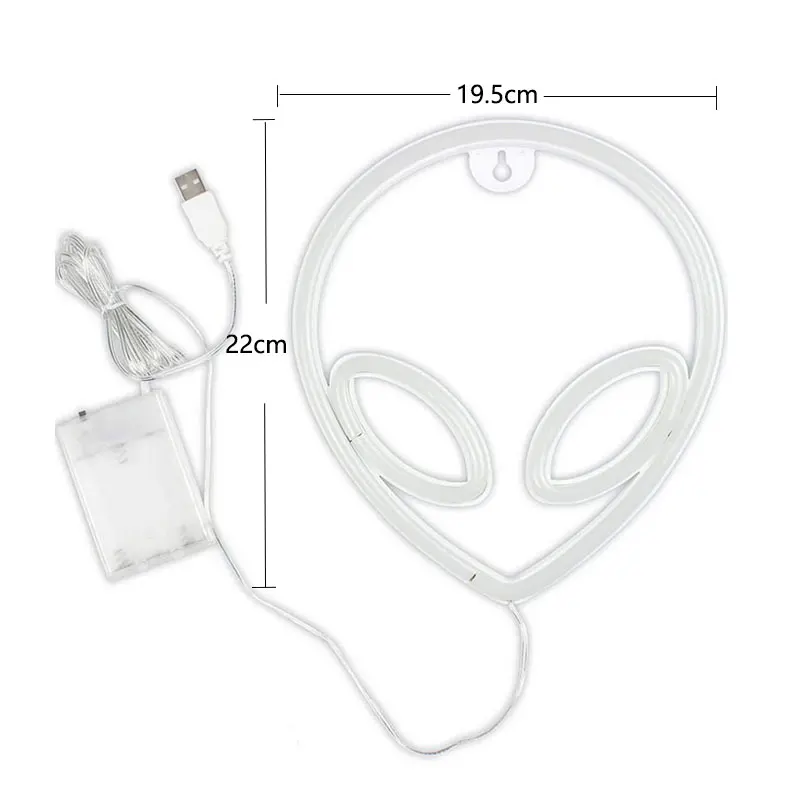 Неоновая вывеска в форме инопланетянина настенные подвесные светильники для