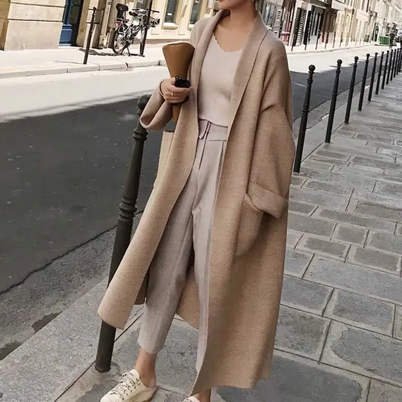 Women Fashion Knitted Cardigan Casual Ladies Elegant Lazy Style Long Sweater Female Comfort High Quality Coat Winter Spring New |