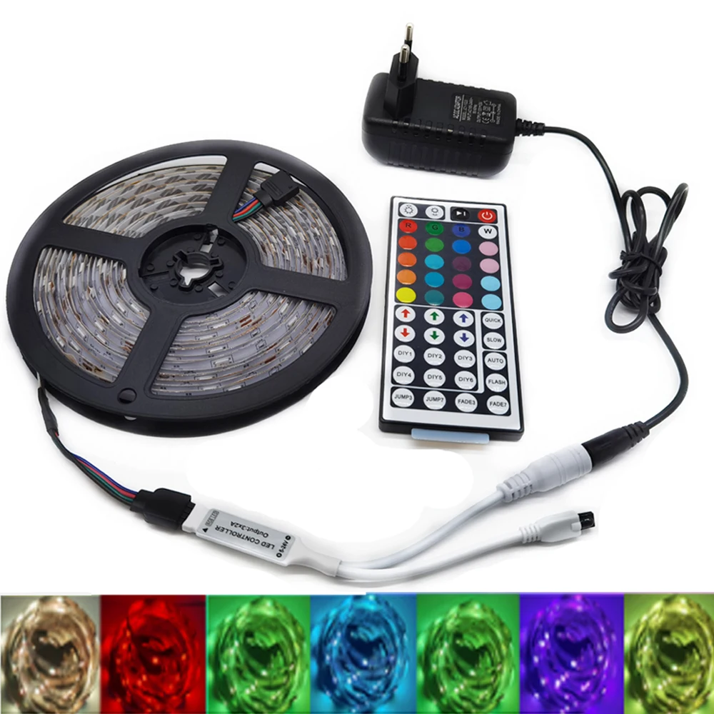 5 м 10 15 20 светодиодный RGB водонепроницаемый 5050 гибкий светильник ИК-пульт