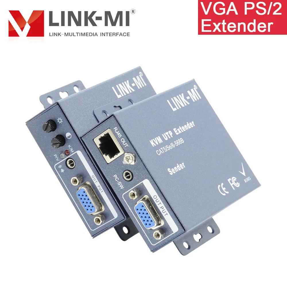 LINK MI 100 300m VGA P/S 2 квм удлинитель Поддержка мыши Клавиатура сторонний разветвитель
