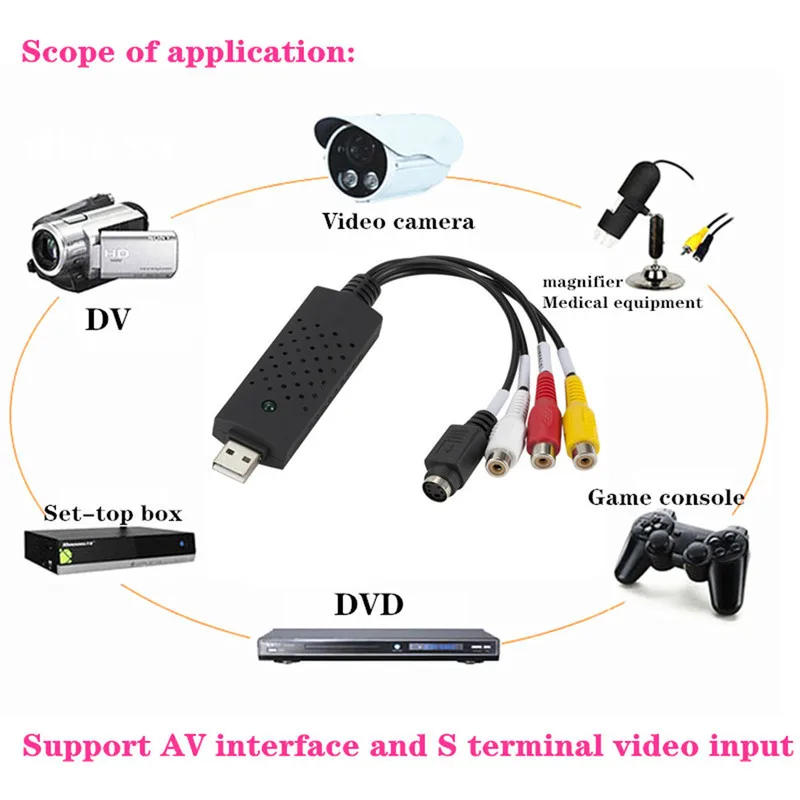 Портативная карта захвата аудио видео DVD VHS USB конвертер в DVD|Карты видео- и