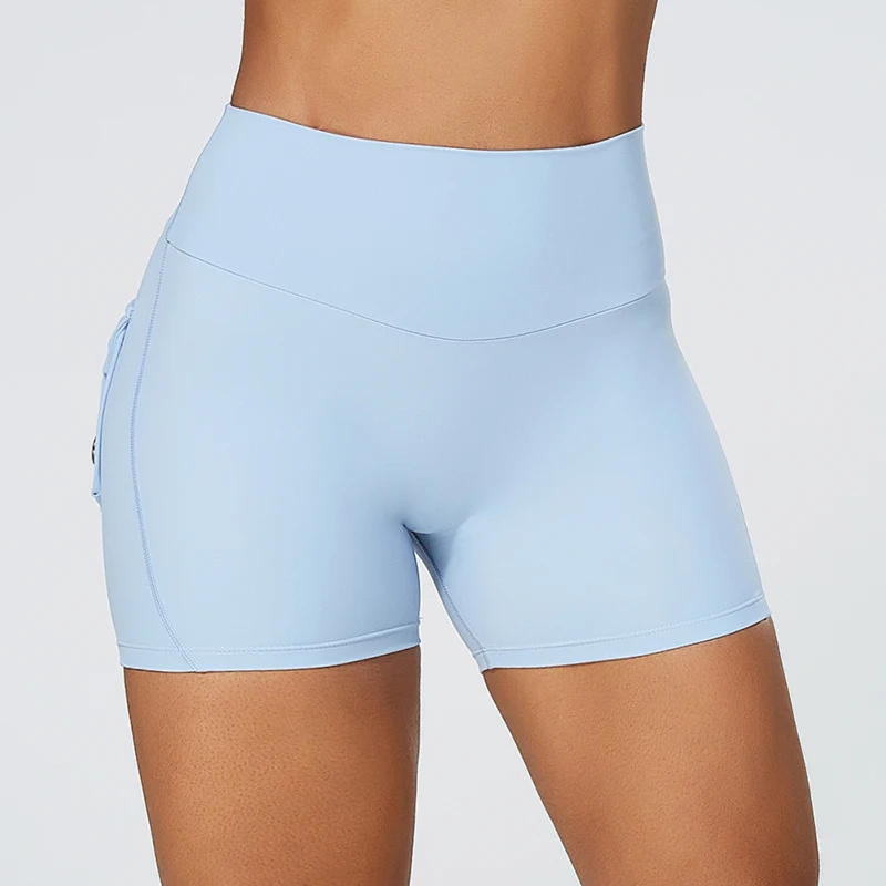 Облегающие Женские шорты с высокой талией эластичные штаны для йоги