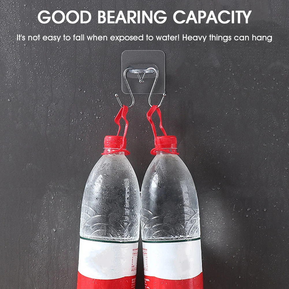 

Shower Gel Bottle Rack Hook Multifunctional Self-Adhesive Wall Mounted Shampoo Holder Hook for Kitchen Bathroom