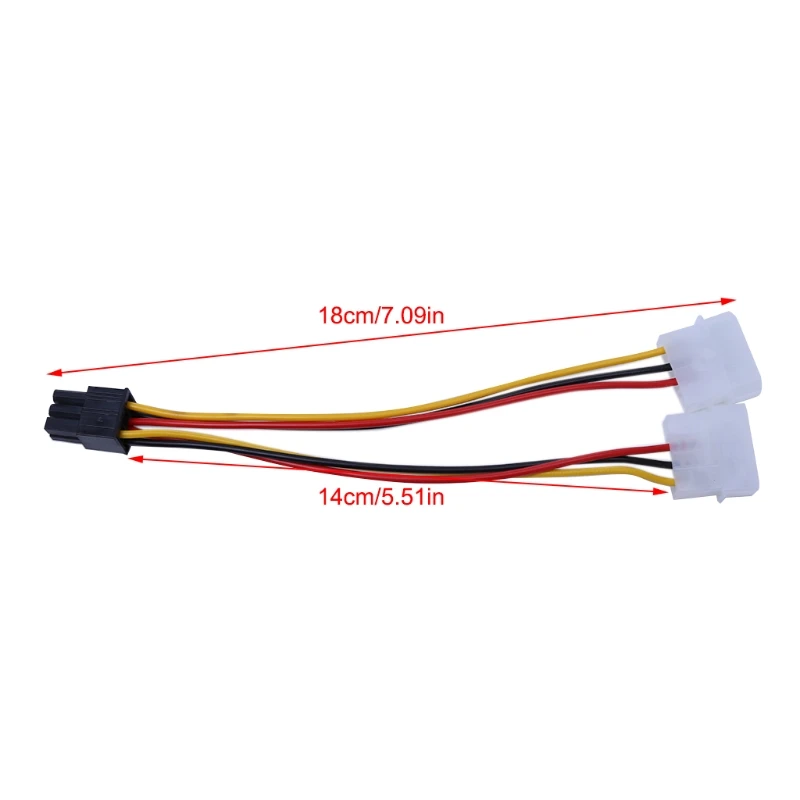 10 шт./компл. двойной Molex 4-Pin к одному PCI-E 6-Pin Мощность разъем Y Кабель-адаптер |