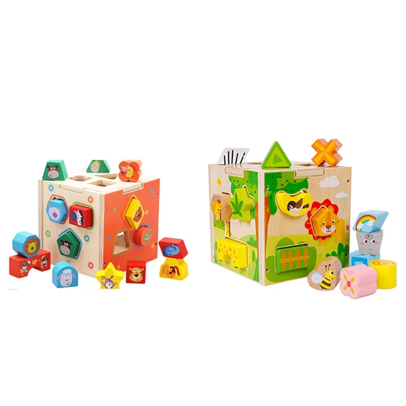 

Baby Match Intelligence Box for Shape Sorter Cognitive and Matching Wooden Building Blocks Baby Kids Children Toy