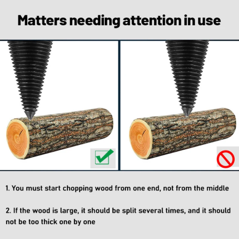 

32/38/41/44MM Firewood Machine Drill Wood Cone Punch Drive Drill Bit Wood Log Splitter Auger Splitting Screw Breaker Tool