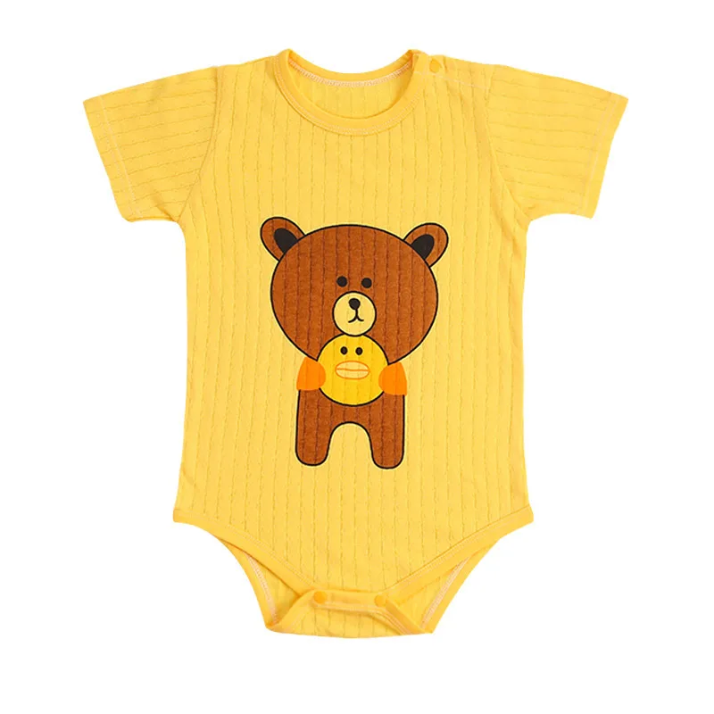2018 Summer Newborn Baby Boy Romper Short Sleeve Jumpsuit Cartoon Printed Baby Rompers Overalls Newborn Baby Clothes 21 Colors