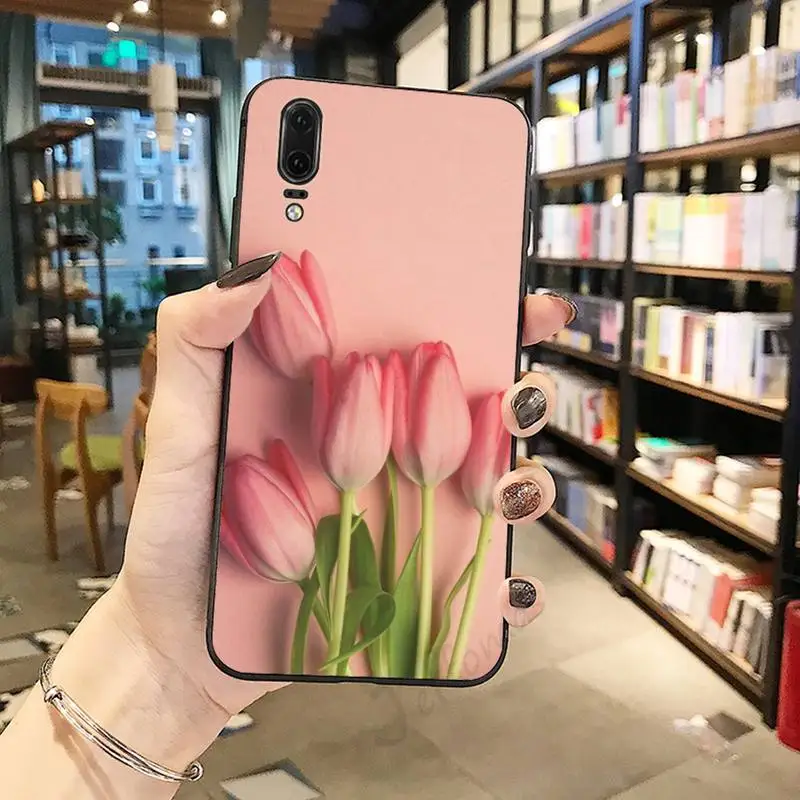 

Flower tulip pattern Phone Case For Huawei honor Mate P 10 20 30 40 i 9 8 pro x Lite smart 2019 nova 5t
