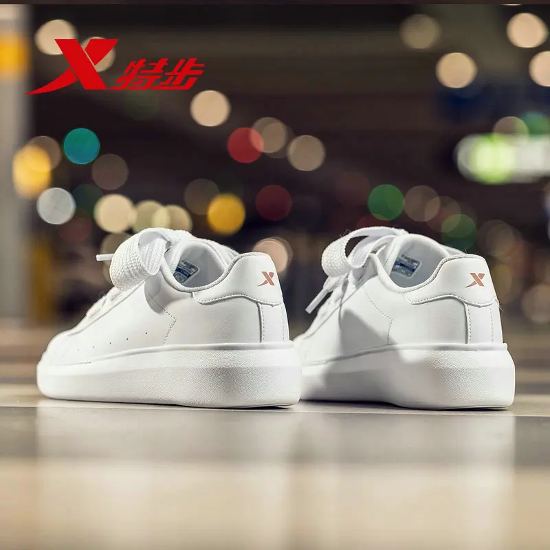 Xtep/Модная женская повседневная обувь на шнуровке кроссовки с широкими лентами и