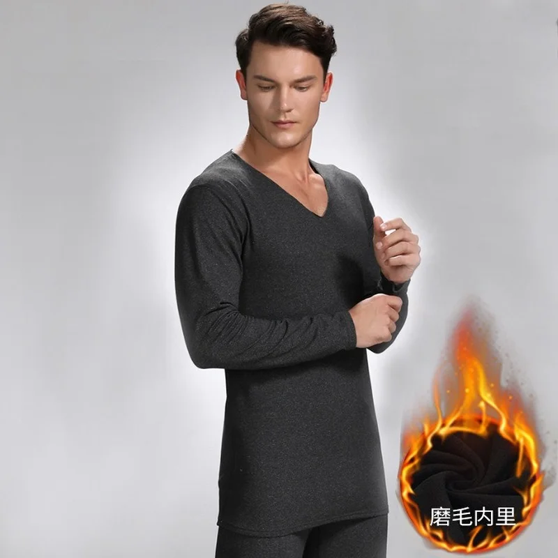 2022 New Men's Underwears Thermal Underwear Mens Long Johns Men Autumn Winter Shirt+pants Sets V-neck Long Johns Size L-XXXXL