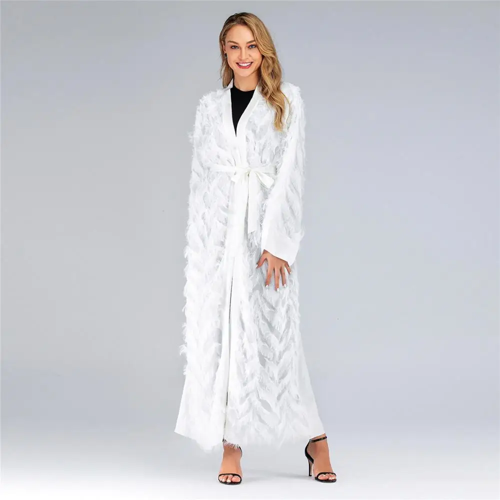 2019 Модная элегантная абайя мусульманская одежда белый халат Бангладеш турецкие