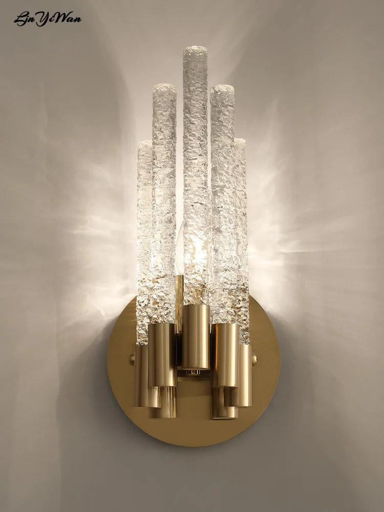 

Bedside lamp crystal wall lamp Nordic modern minimalist aisle corridor staircase lamp hotel wall lamp living room lamp