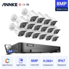 Комплект видеонаблюдения ANNKE, 4K HD, 16CH DVR, H.265 +, камера видеонаблюдения, 16X, 8MP, ИК-система наружного видеонаблюдения с ночным видением