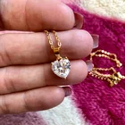 Милое ожерелье в форме сердца для женщин и мужчин, золотая цепочка из нержавеющей стали, капли воды, ожерелье с цветком и лицом, милое циркониевое ювелирное изделие 2021 BFF