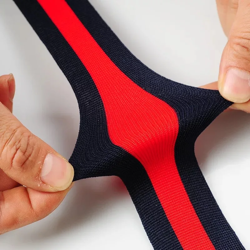 

3 cm horizontal stroke pulls the knitting with the warp knitting polyester striped three ribbon on the spot 20M Starting sale