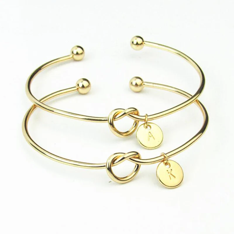 Индивидуальные оригинальные браслеты с узлом 26 букв Открытый браслет на