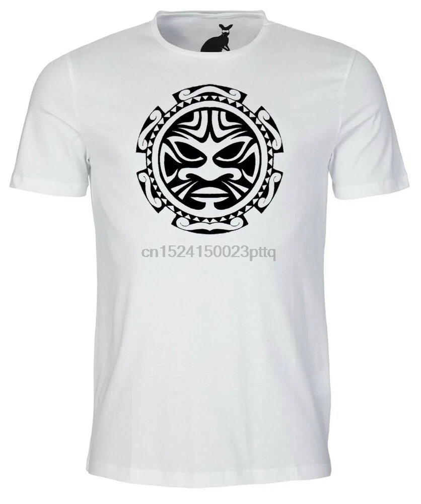 Полинезийская Мужская футболка с изображением лица этническая Татуировка