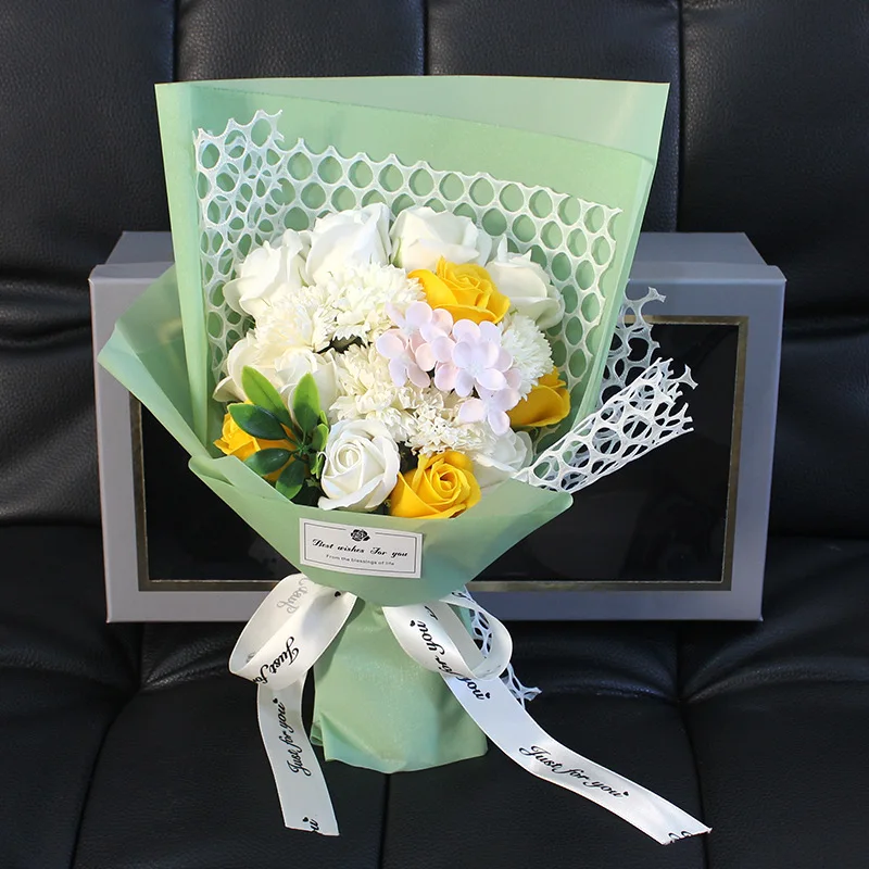 2020 подарок на день Святого Валентина 19 цветов розы искусственное мыло Подарочная