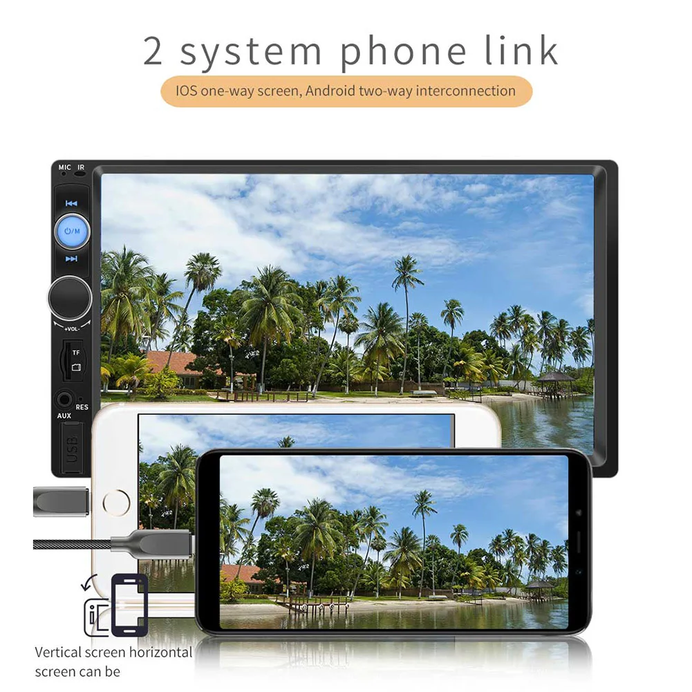 7 дюймов Автомобильный MP5 плеер сенсорный экран беспроводной связи изображения