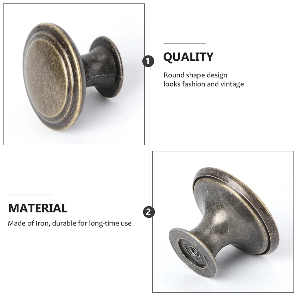 

10Pcs Cabinet Hand Grips Retro Drawer Knob Handles Home Furniture Handle