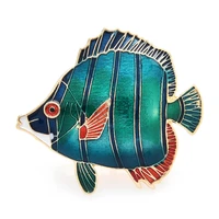 wulibaby 2 color enamel fish brooches for women unisex tropical sea fish party office brooch pin gifts