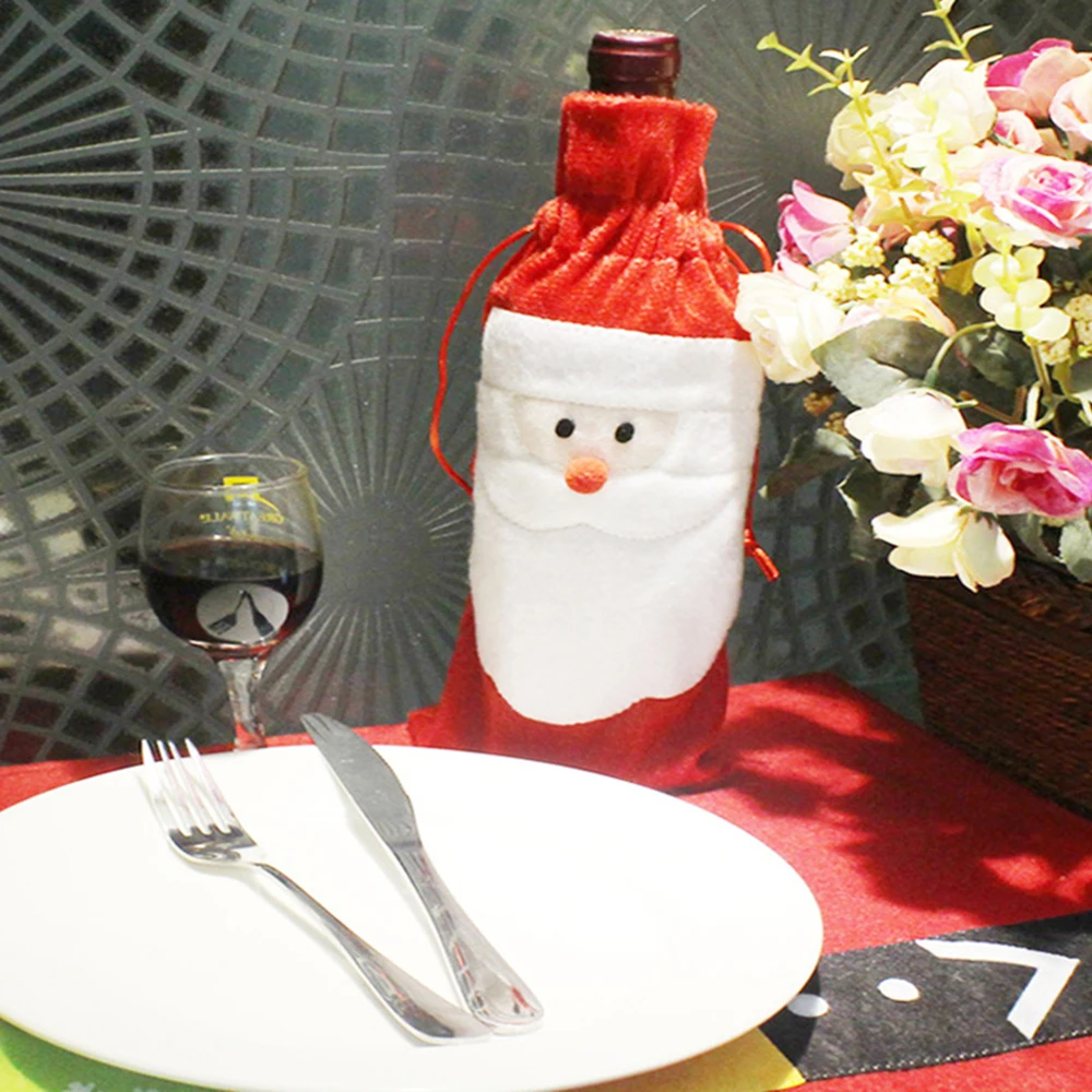 1 шт. Новый год Санта Клаус с принтом Снеговик и олень крышка для бутылки вина
