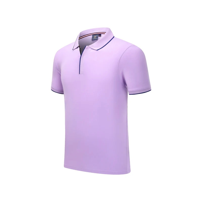 light-purple Новая Мужская/женская летняя рубашка поло с коротким рукавом, логотип на заказ, поло, модные топы, тонкий бренд, поло, Раф, рубашки, стиль - Цвет: light-purple