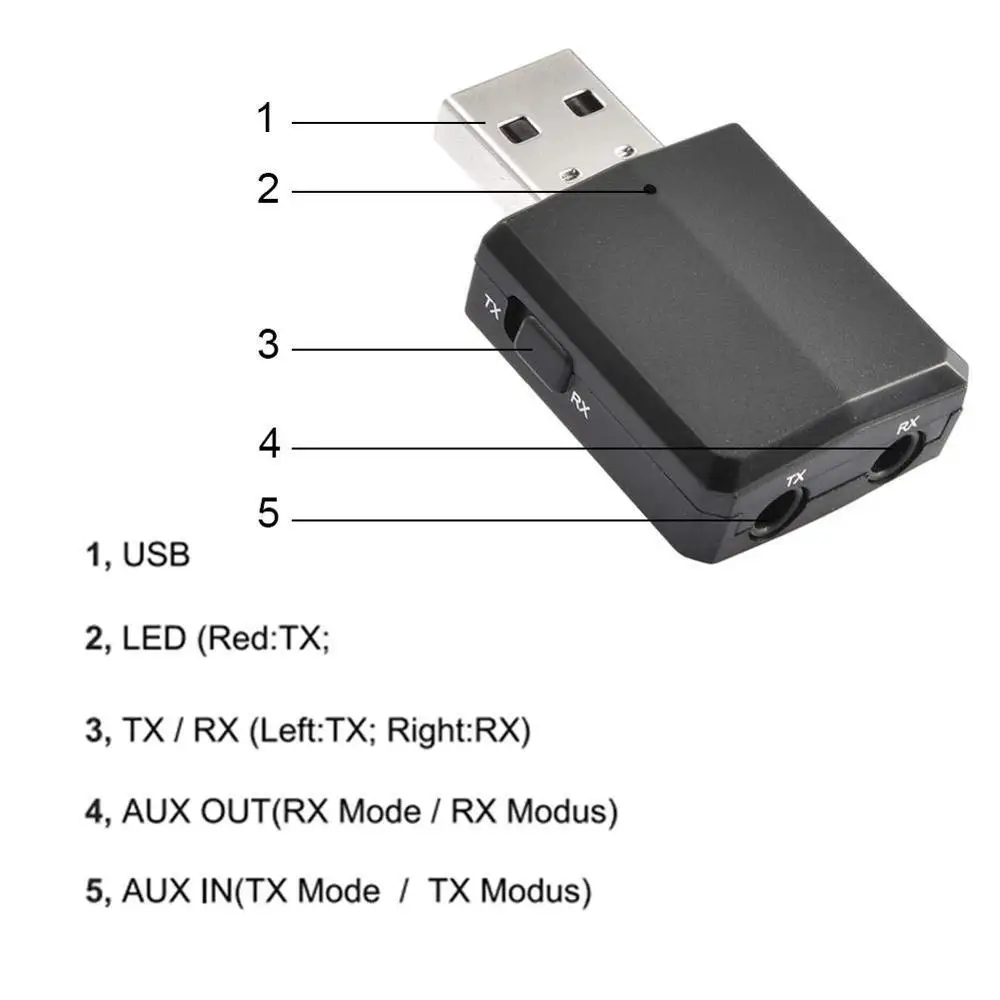 USB Bluetooth 5 0 передатчик 3 в 1 EDR беспроводной адаптер ключ мм AUX для ТВ автомобиля ПК
