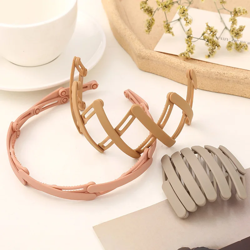 

Модный женский эластичный складной обруч для волос, креативный портативный многофункциональный головной убор, повязка на голову, аксессуа...