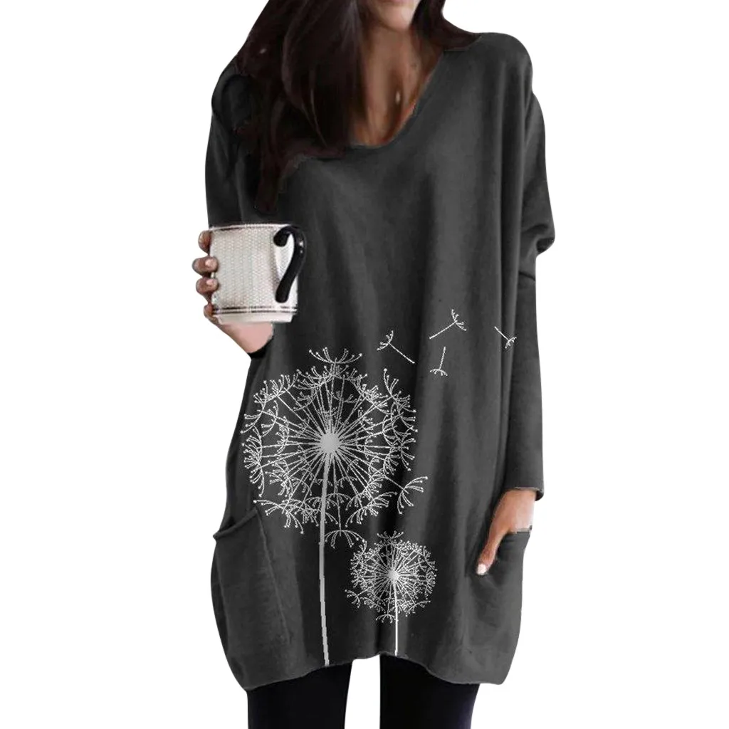 Осень размера плюс свободные женские топы и блузы свободного покроя с капюшоном