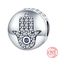 new 100 925 sterling silver zircon round palm eye charm fit original pandora bracelet making diy fashion jewelry gift for women