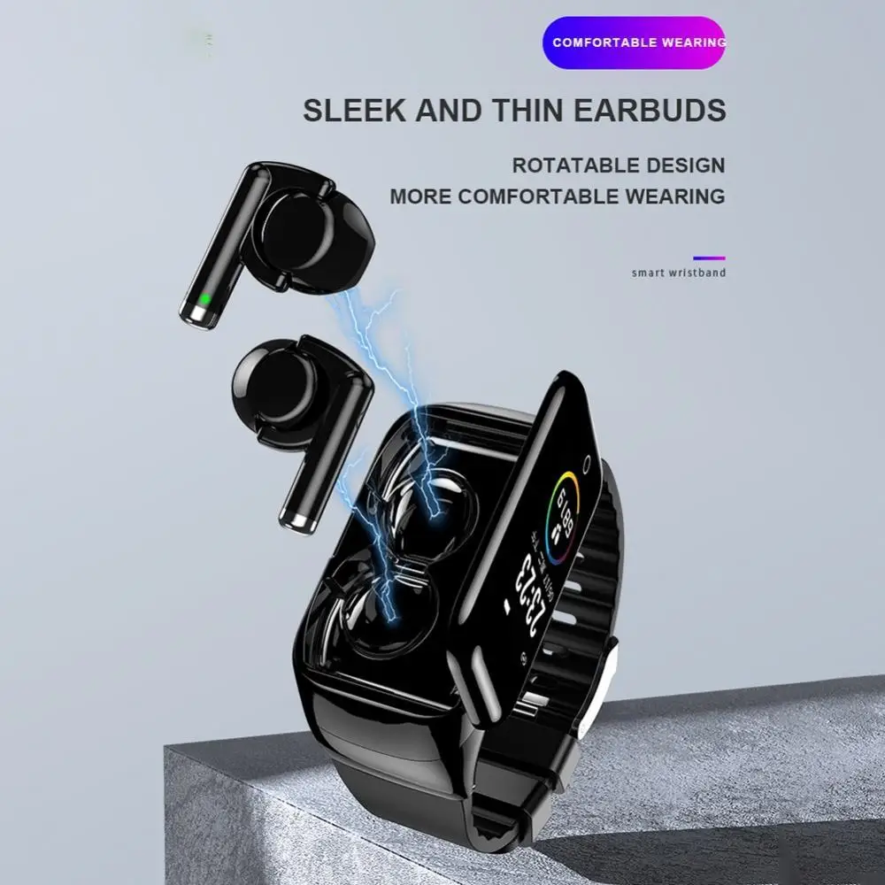 

M7 Bracelet Bluetooth Headset 2 in 1 9D Stereo Bluetooth Headset Healthy Heart Rate Pedometer Bracelet