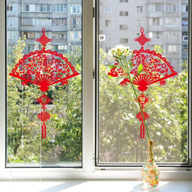 Украшение на новый год китайские узлы двойные вентиляторы украшение съемные