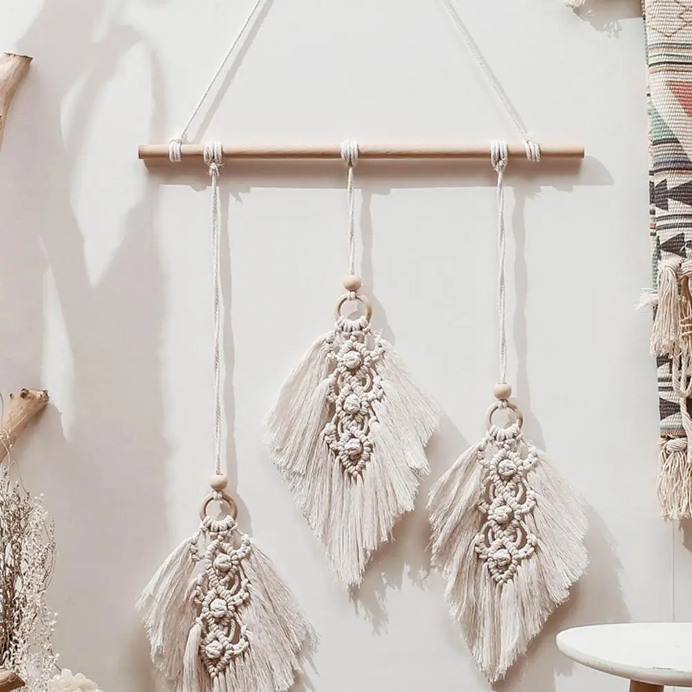

Tassel Woven Wall Hanging Bohemian Room Geometric Tapestry Art Beautiful Apartment Dorm Room Wedding Decoration Cotton Pendants