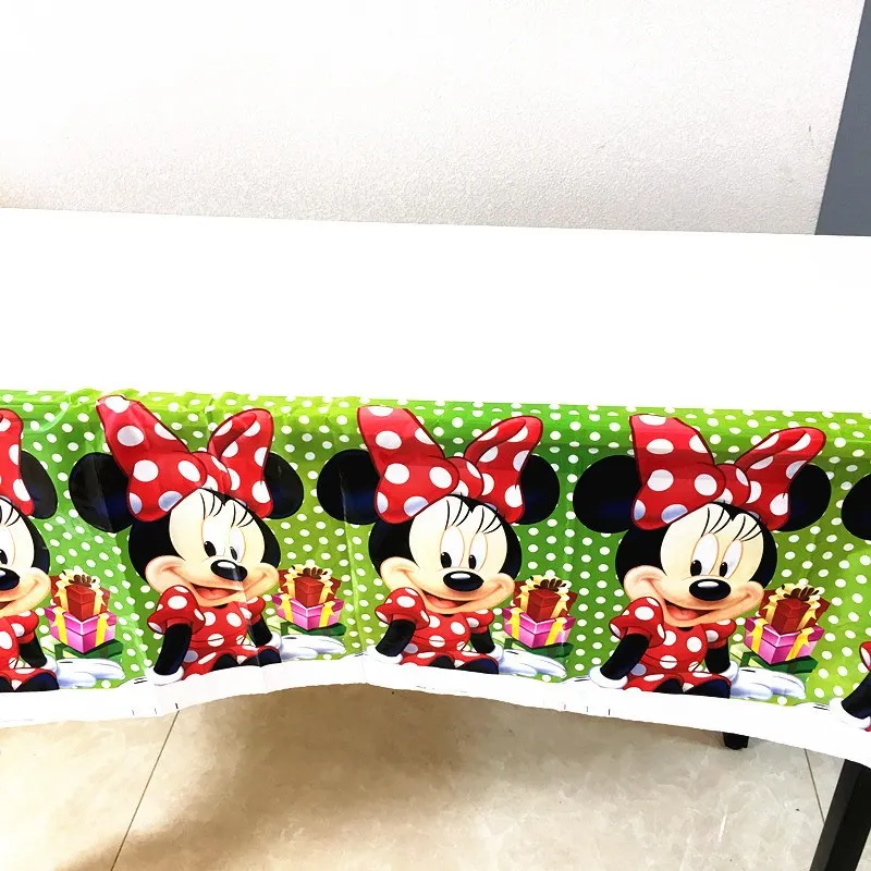tablecloth 1set Минни anniversaire вечерние Минни Маус посуда коллекция для маленьких детей на день рождения украшения, товары для вечеринки - Цвет: tablecloth 1set