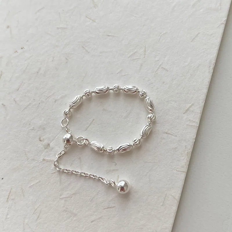 

Кольцо женское из серебра 925 пробы с бусинами, регулируемое, 2021