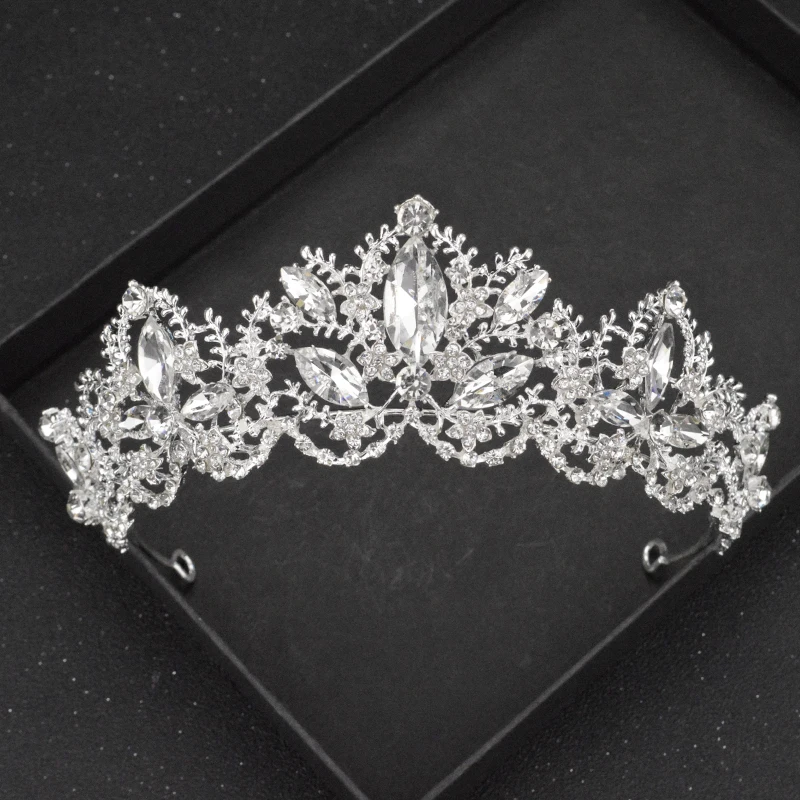 Европейская роскошная Золотая и Серебряная корона невесты свадебные стразы