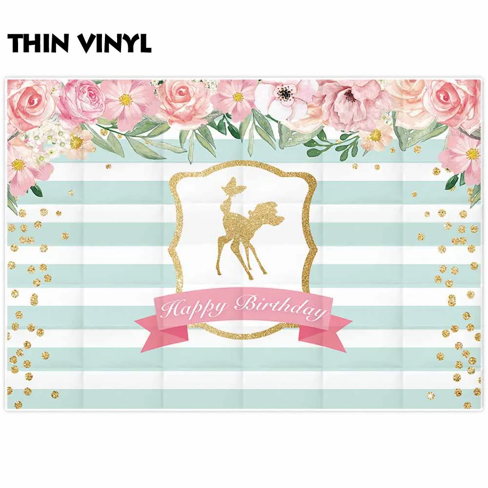 Allenjoy полосатый фотосессия Золотой блестящий олень горошек Цветы Листья