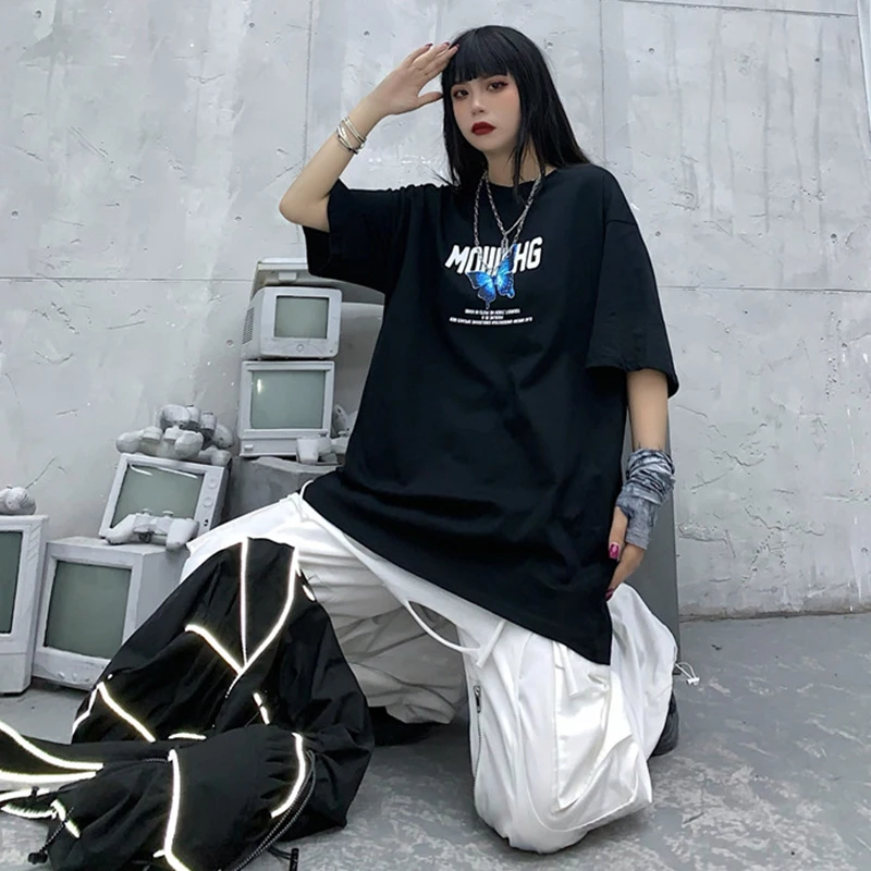 Женская футболка с принтом бабочки свободная Винтажная коротким рукавом и