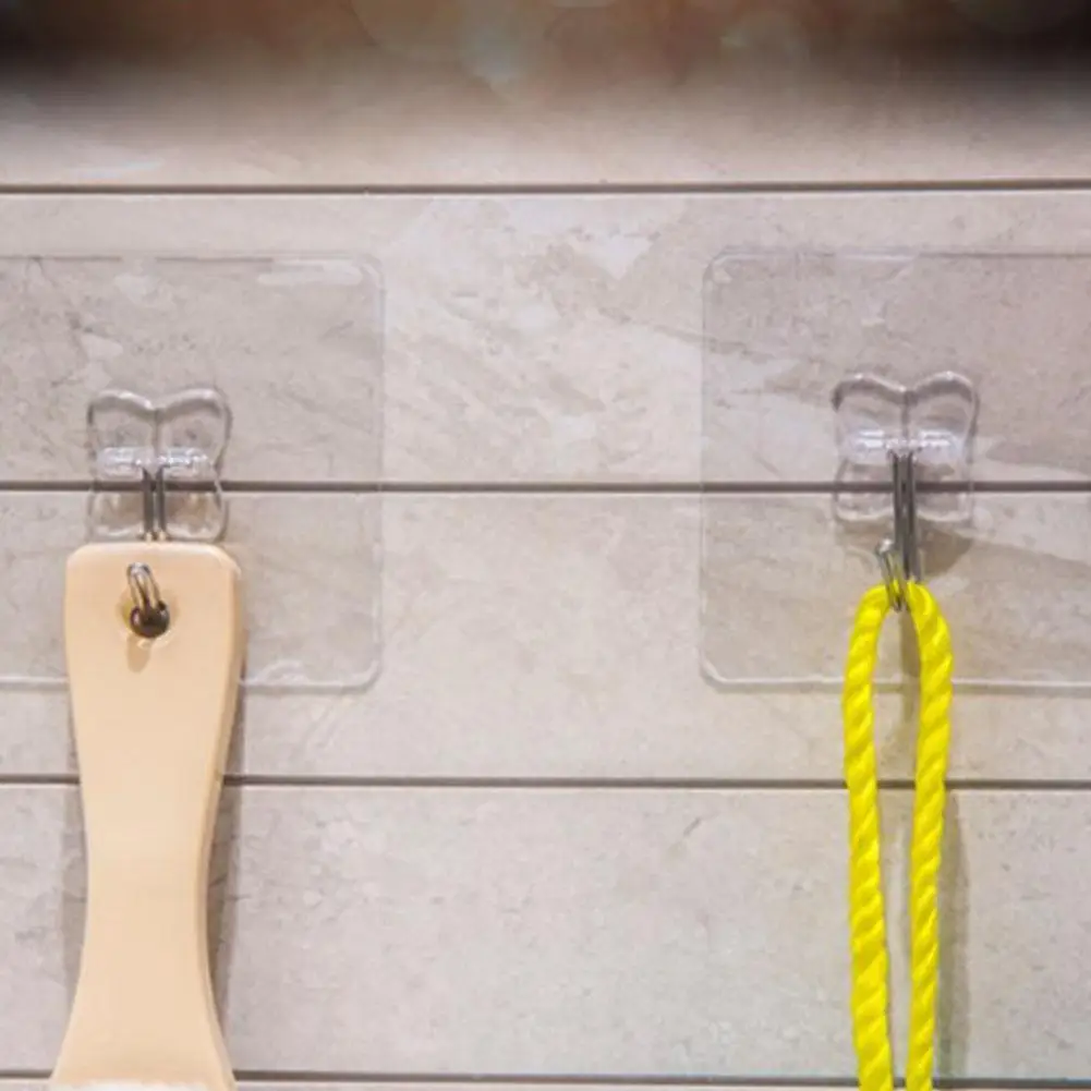 

[Clearance sale]10Pcs Waterproof Transparent Viscose Strong Sticky Hanging Nail-Free Hook for Kitchen Bathroom Dropshipping