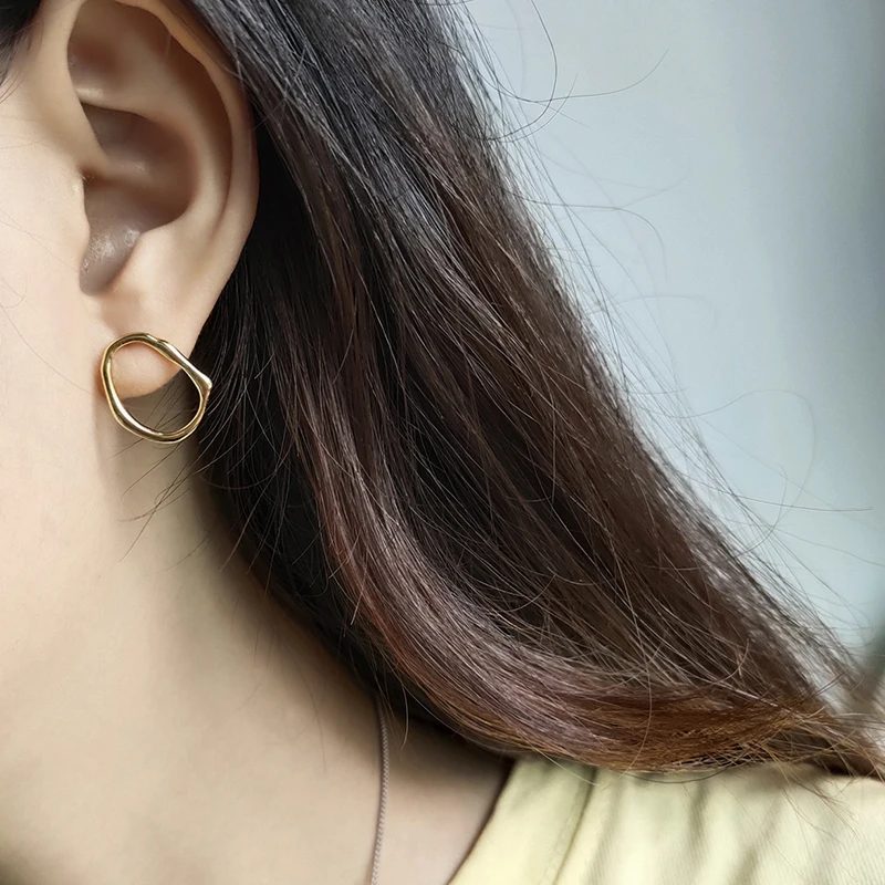 

Irregular Stud Earrings 925 Silver Boho Jewelry Korean Earrings Minimalism Brincos Pendientes Charm Earrings for Women