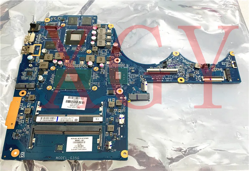 

Новинка материнская плата для ноутбука HP 15-AX 863097-601 863097-001 DAG35GMB8D0 модель G35G SR2FQ i7-6700HQ процессор Radeon RX460 4G тест ОК
