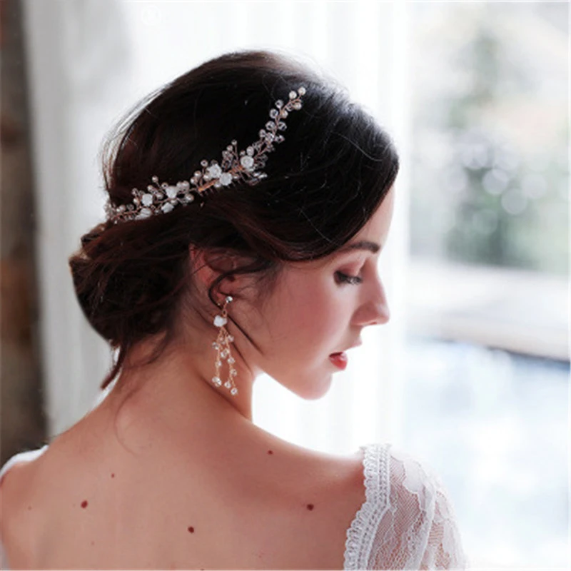 Красная корона свадебные головные уборы Tiaras de Noiva ручной работы Цветочные