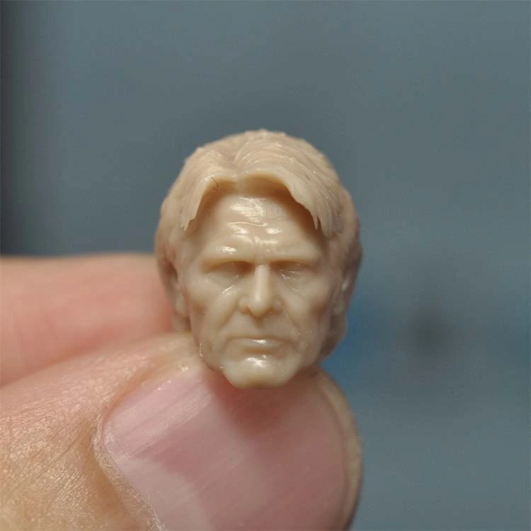 

Модель головы в масштабе 1/18 дюймов для пожилых людей Han Solo, Неокрашенная голова, фигурка 3,75 дюйма