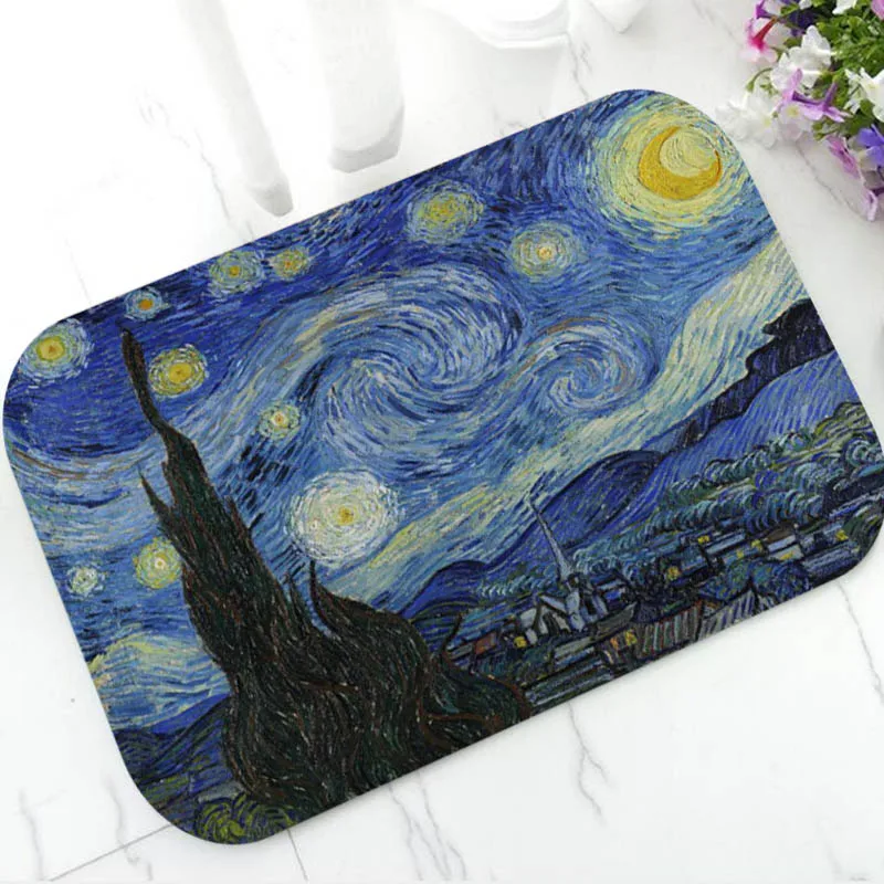 Shabby Chic Almond Blossom Kitchen Living Room Rug Carpet Vintage Branches Van Gogh Floor Entry Door Bath Mat Doormat Home Decor | Дом и сад