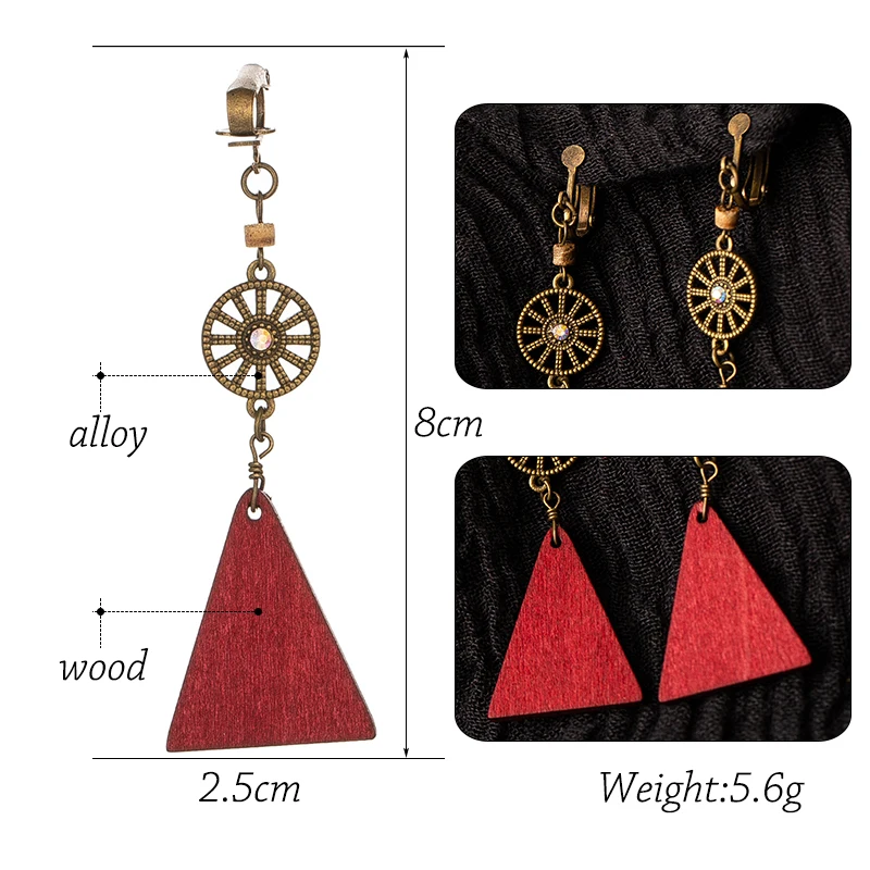 Винтажные длинные висячие Висячие серьги-капельки в богемном стиле из красного