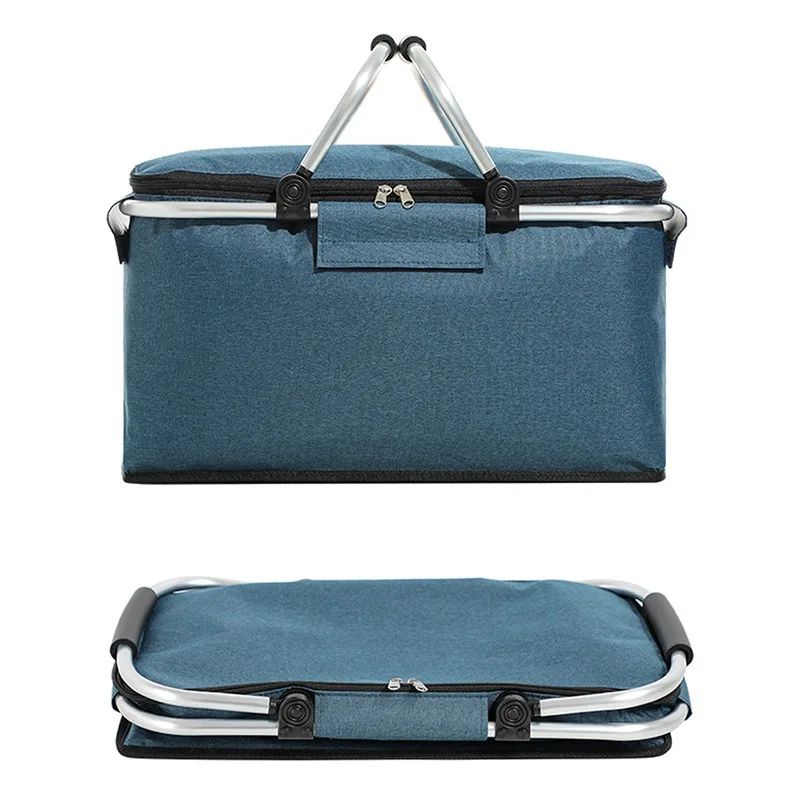 

Fashion Large Lunch Bag Folding Portable Fridge Bag Thermal Bag Insulated Lunch Box Cooler Bag for Picnic Beach Food Bag