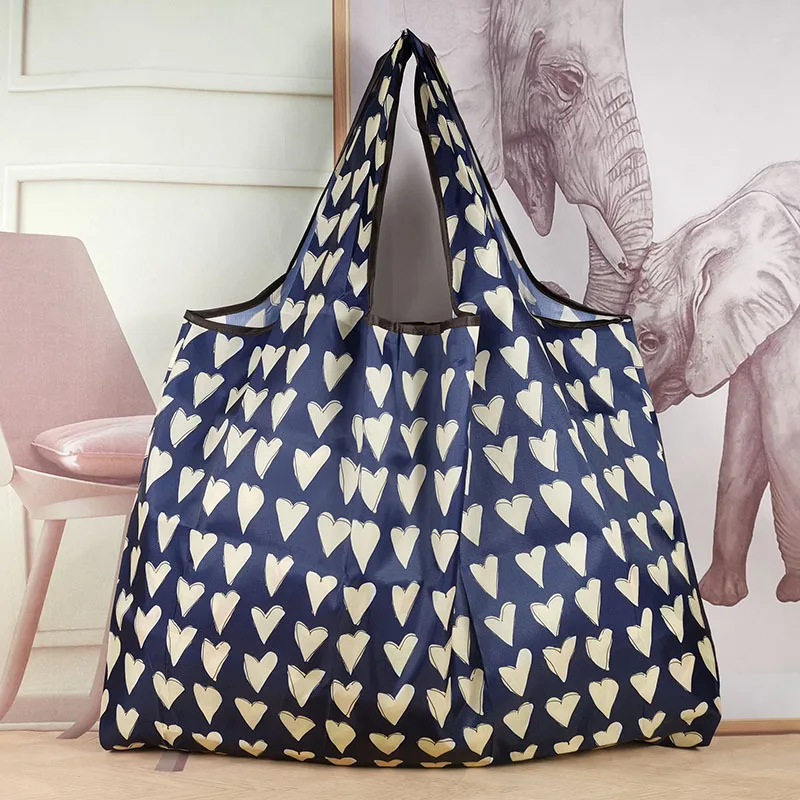 

Fashionable foldable shopping bag waterproof one-shoulder portable thickening portable grocery bag green supermarket storage bag